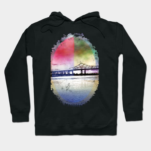 Crescent City Connection Bridge Hoodie by RoxanneG